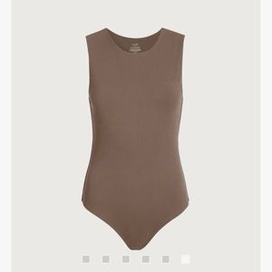 Nuuds Classic Crew Tank Bodysuit Mocha - Medium